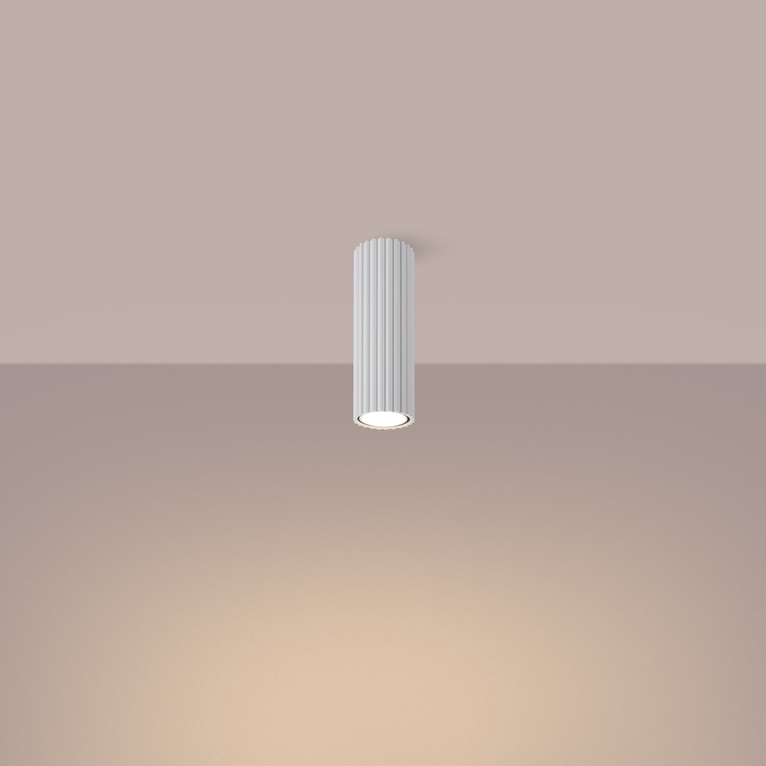 Ribbed Tube Ceiling Spotlight 20cm - GU10 Surface Mounted Downlight Kitchen