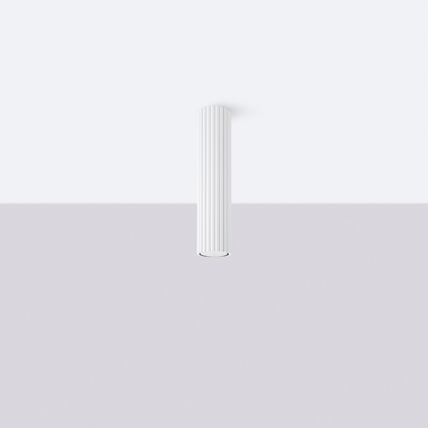 Tall Ribbed Cylinder Ceiling Spotlight - GU10 Surface Downlight Hallway