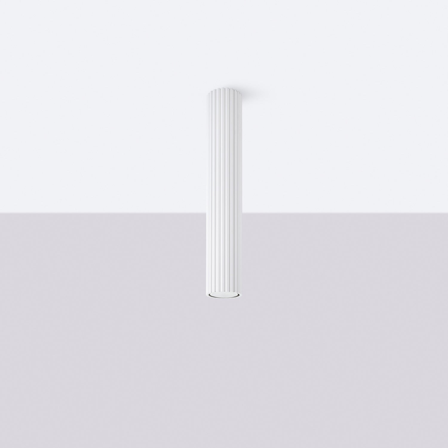 Extra Tall Ribbed Cylinder Ceiling Light - GU10 Surface Spotlight Modern