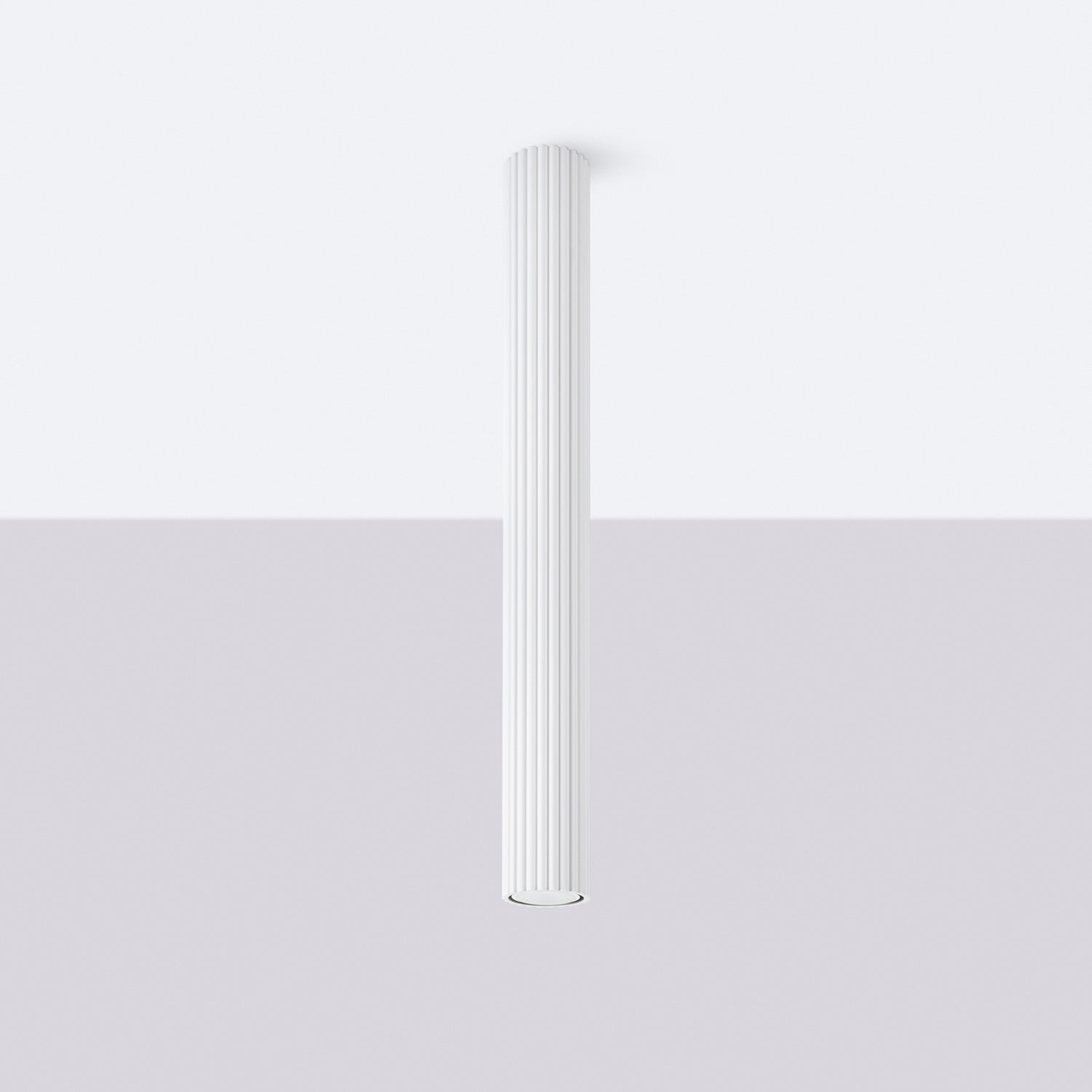 Pillar Ribbed Cylinder Ceiling Light 60cm - GU10 Statement Surface Downlight