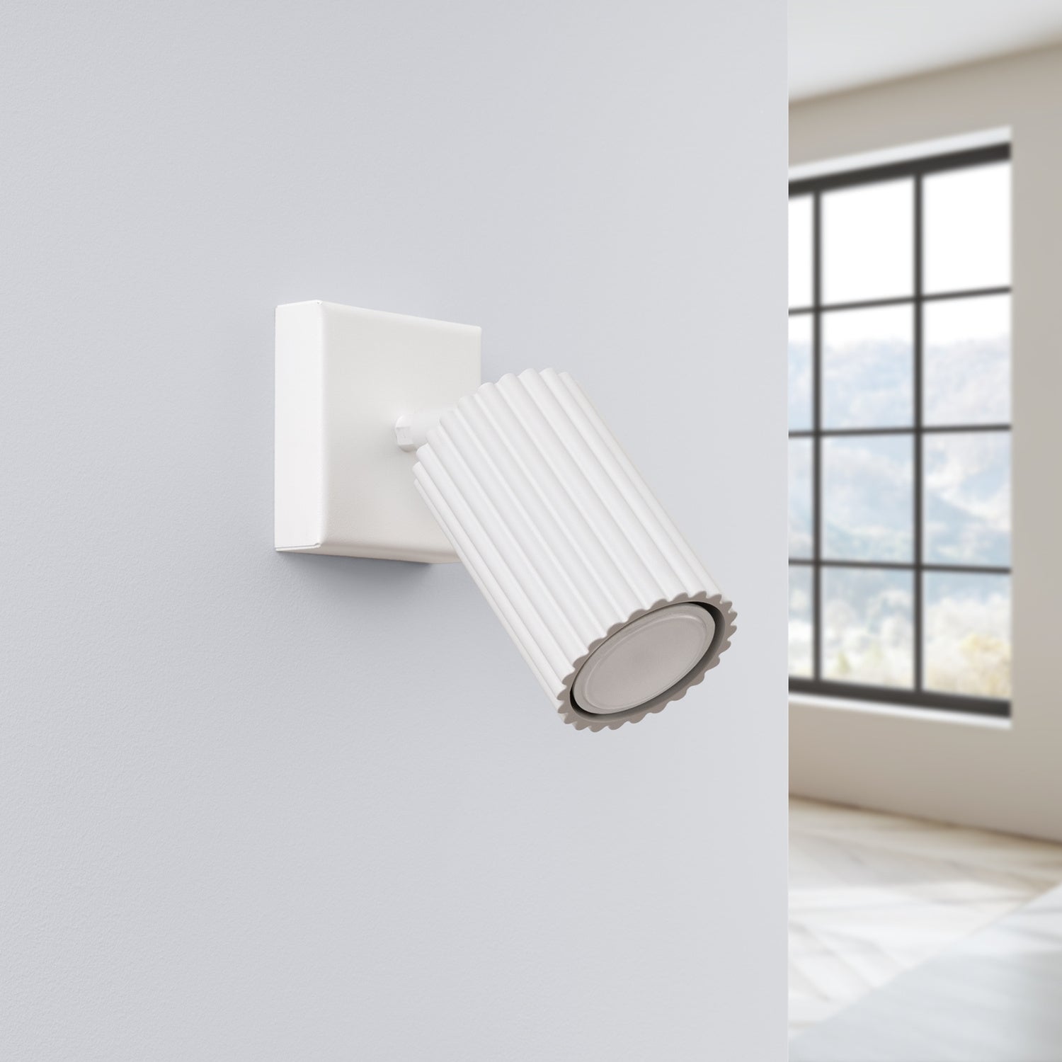 Ribbed Tube Wall Light - Adjustable GU10 Spotlight Bedside Reading Lamp