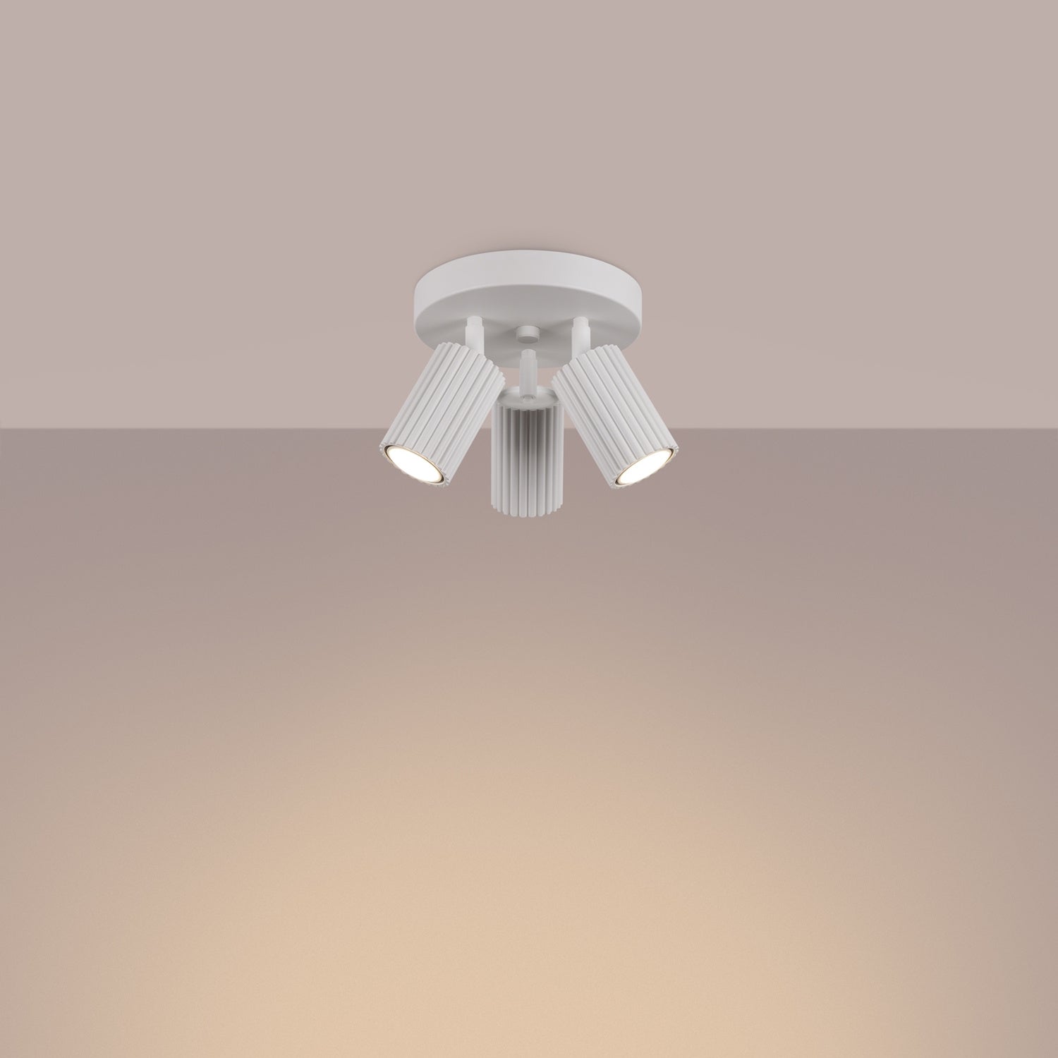 Triple Ribbed Spotlight Cluster - 3 Light GU10 Square Adjustable Ceiling
