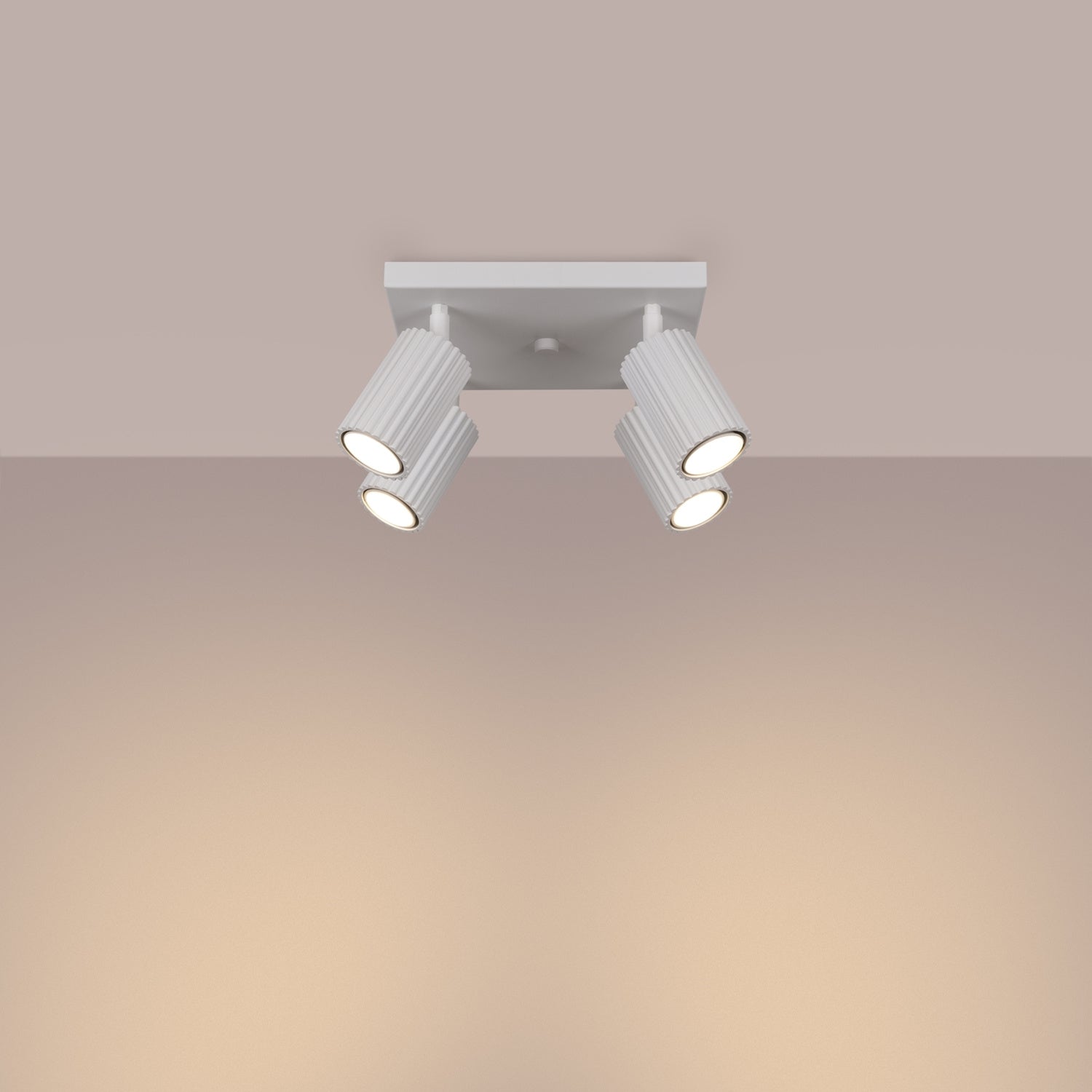 Quad Ribbed Spotlight Cluster - 4 Light GU10 Adjustable Ceiling Living Room