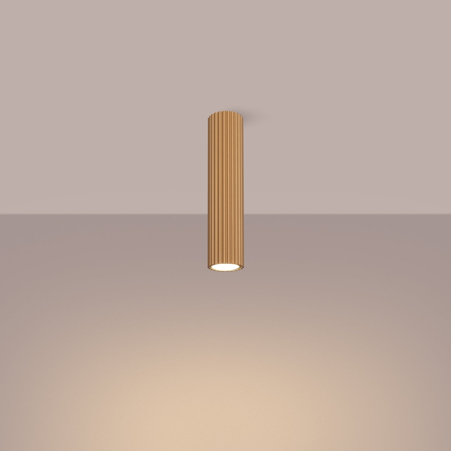 Tall Ribbed Cylinder Ceiling Spotlight - GU10 Surface Downlight Hallway