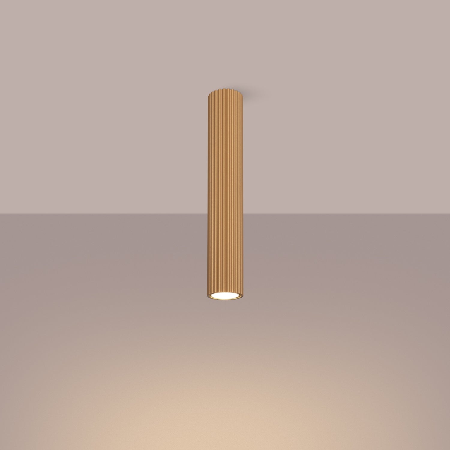 Extra Tall Ribbed Cylinder Ceiling Light - GU10 Surface Spotlight Modern