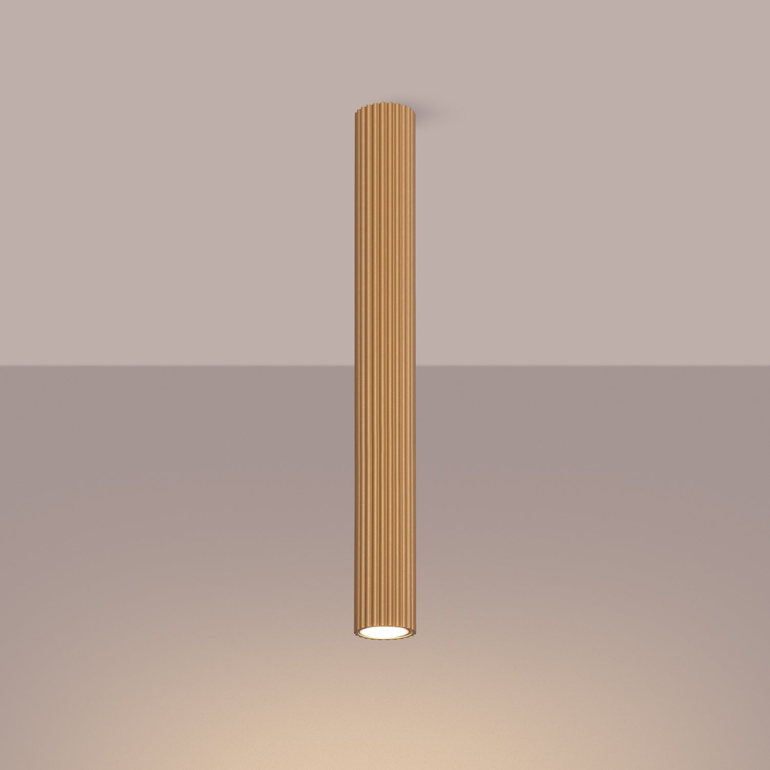 Pillar Ribbed Cylinder Ceiling Light 60cm - GU10 Statement Surface Downlight