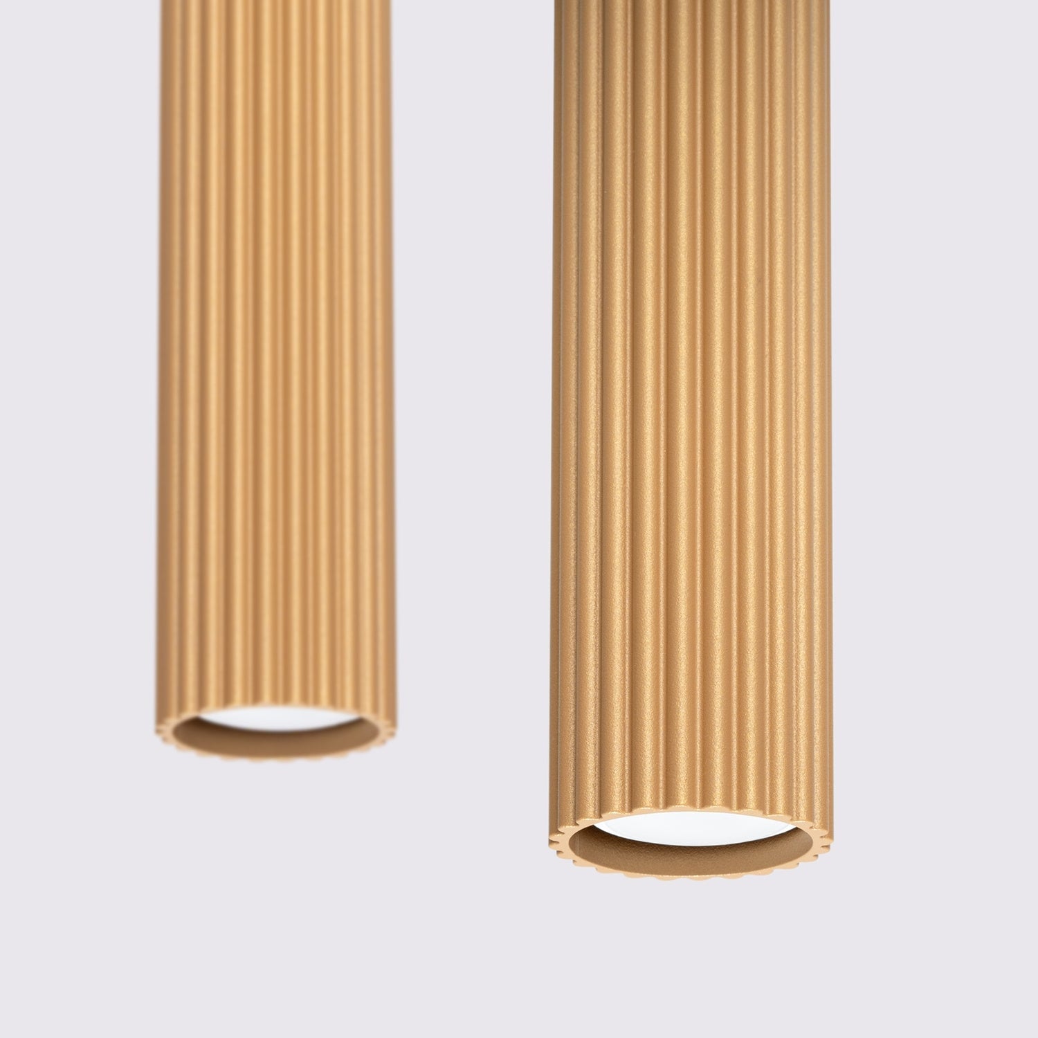 Twin Ribbed Pendant Spotlight - 2 Light GU10 Hanging Kitchen Island Bar