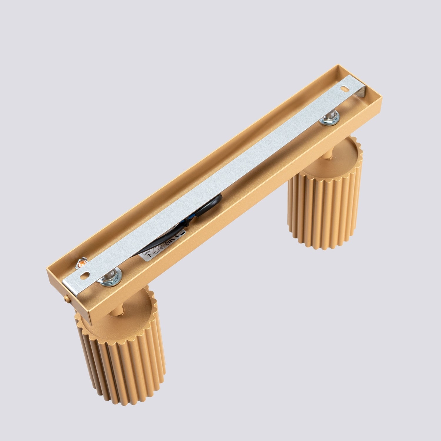 Twin Ribbed Surface Spotlight - 2 Light GU10 Adjustable Ceiling Bar Kitchen