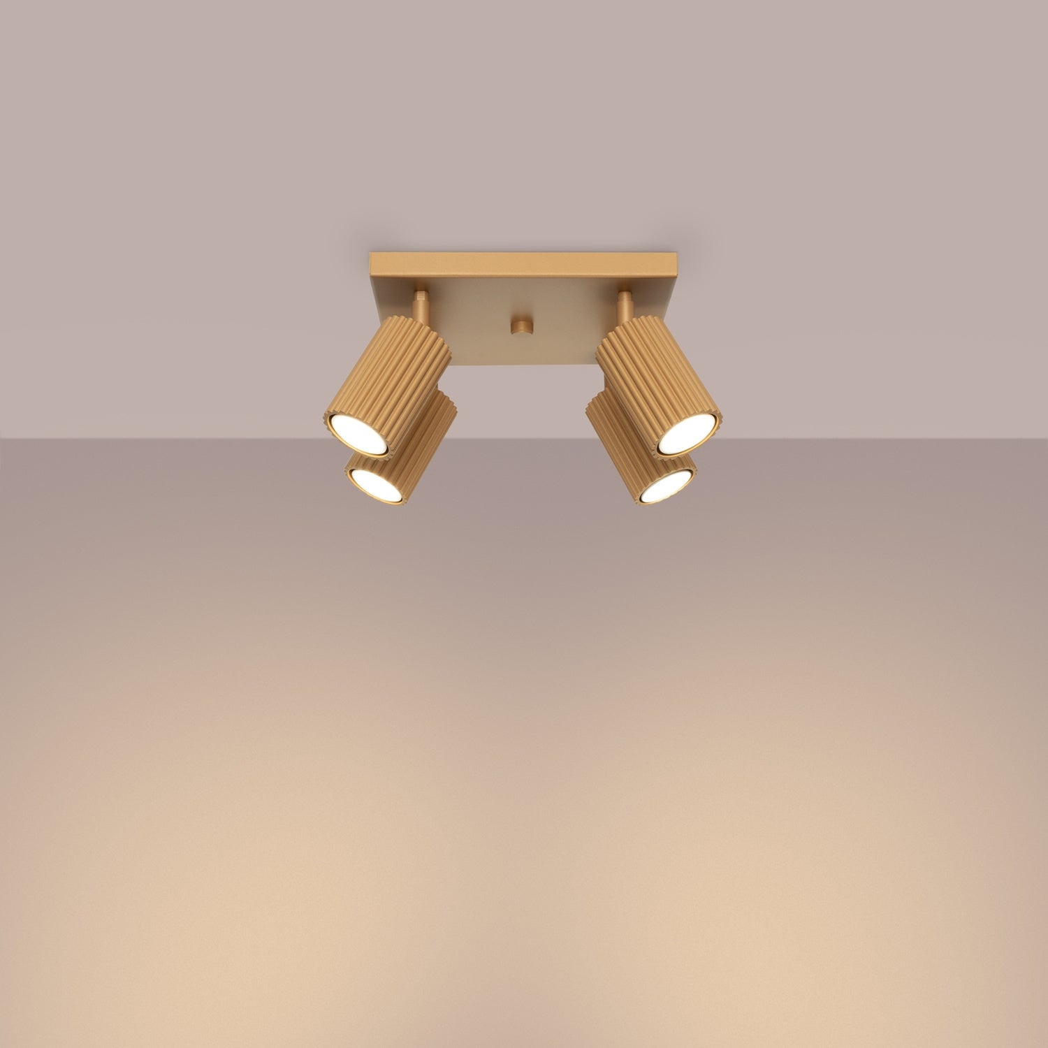 Quad Ribbed Spotlight Cluster - 4 Light GU10 Adjustable Ceiling Living Room