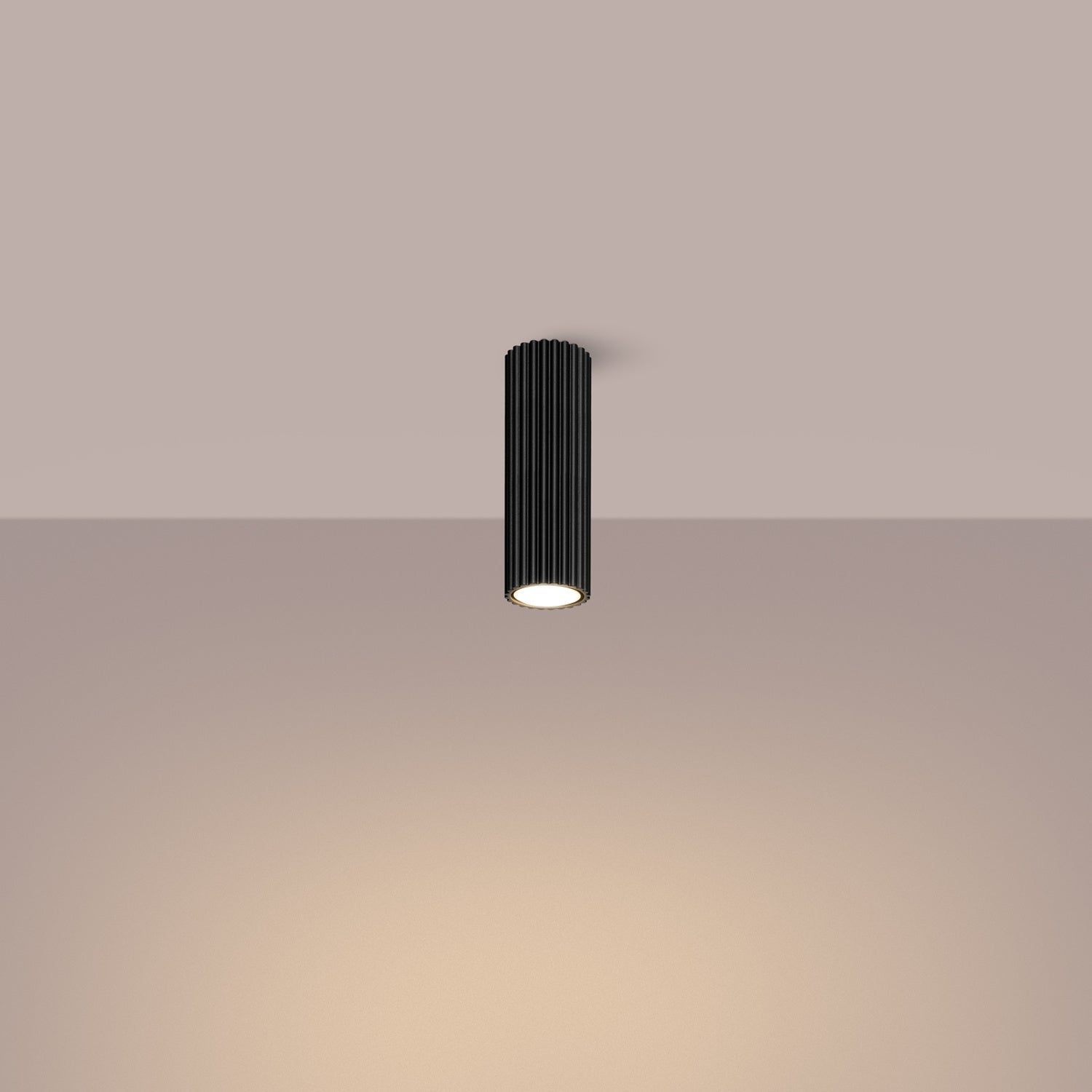 Ribbed Tube Ceiling Spotlight 20cm - GU10 Surface Mounted Downlight Kitchen