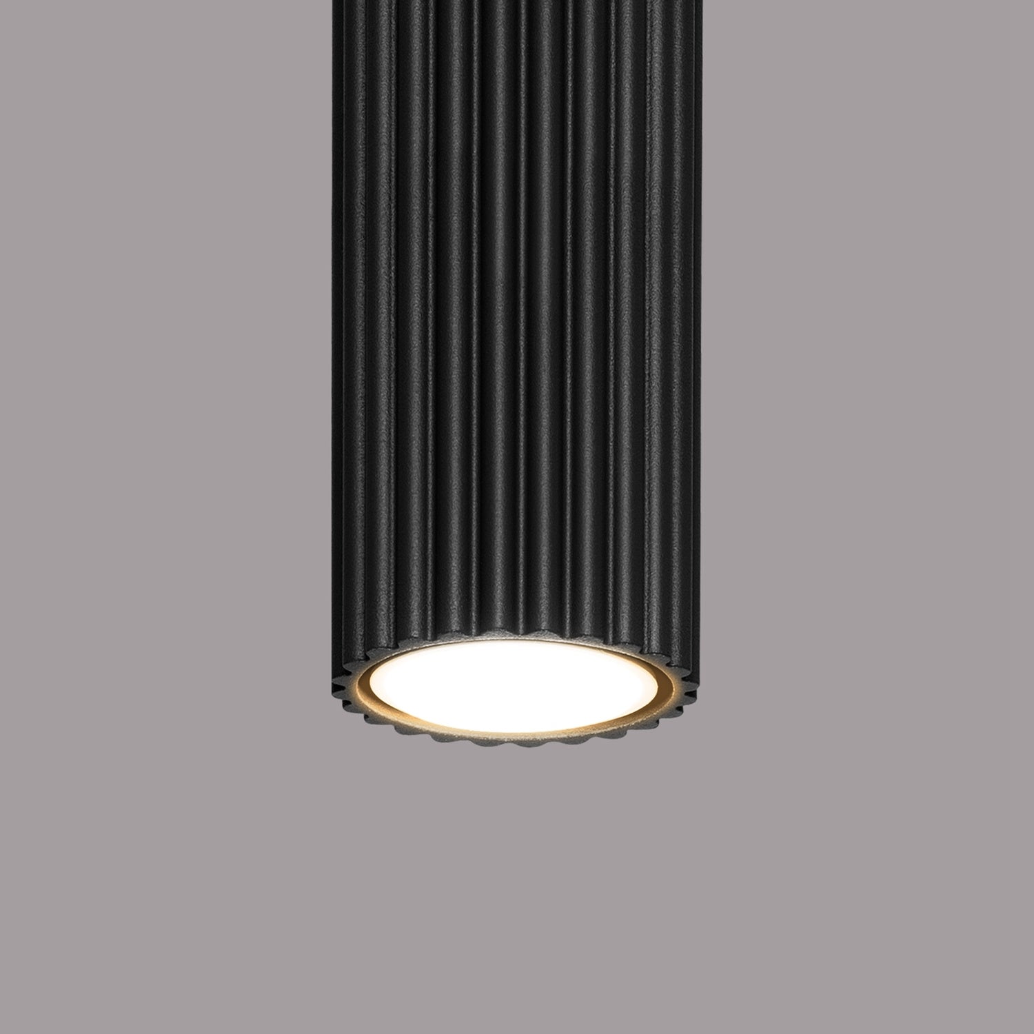 Extra Tall Ribbed Cylinder Ceiling Light - GU10 Surface Spotlight Modern