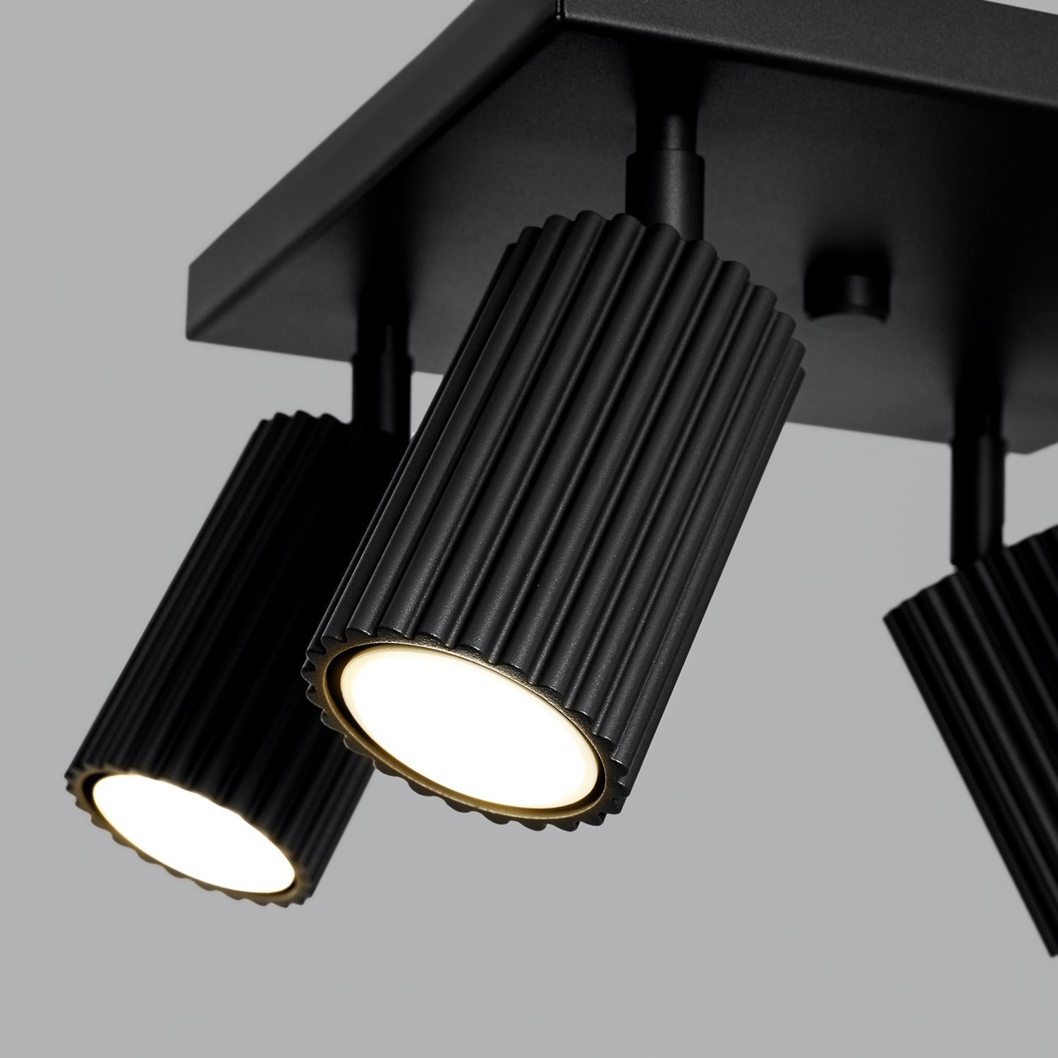 Quad Ribbed Spotlight Cluster - 4 Light GU10 Adjustable Ceiling Living Room