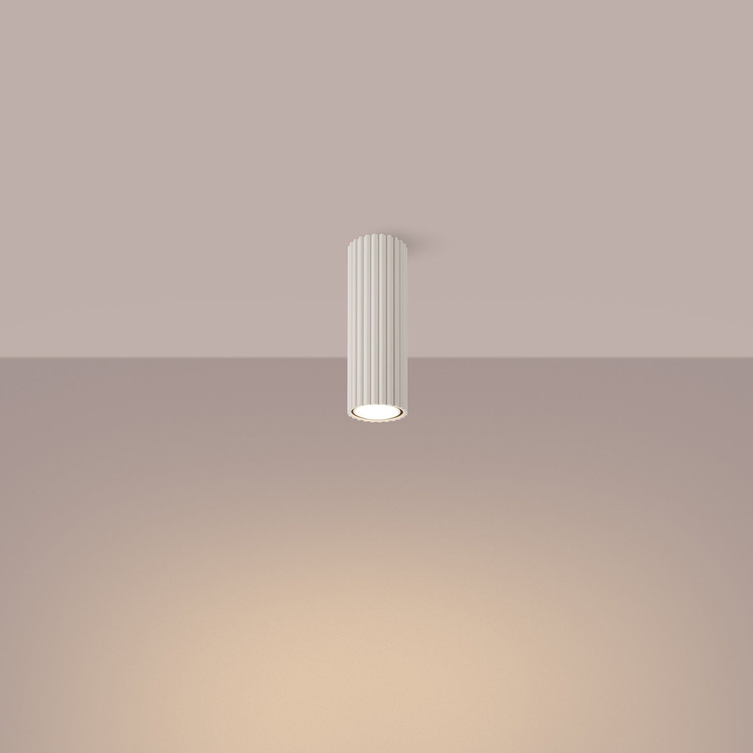 Ribbed Tube Ceiling Spotlight 20cm - GU10 Surface Mounted Downlight Kitchen