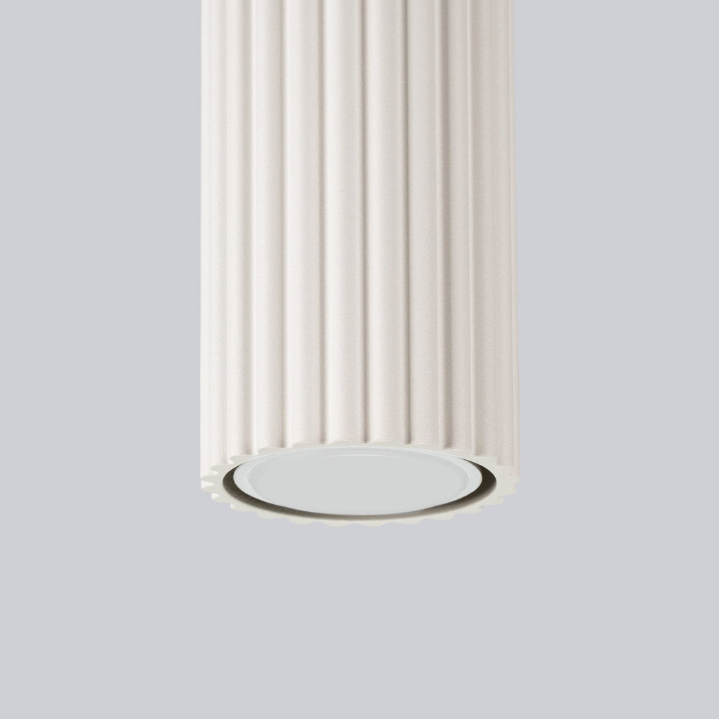 Pillar Ribbed Cylinder Ceiling Light 60cm - GU10 Statement Surface Downlight