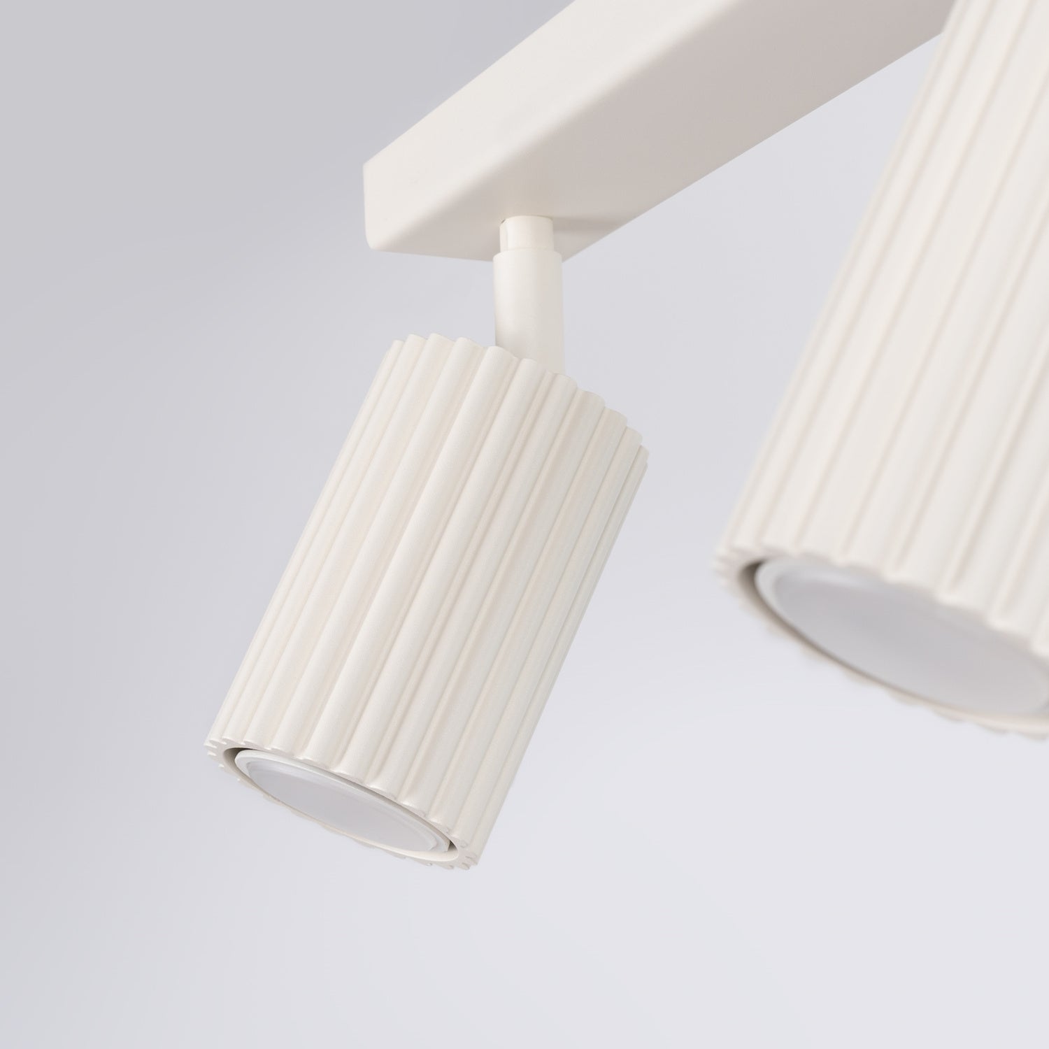 Twin Ribbed Surface Spotlight - 2 Light GU10 Adjustable Ceiling Bar Kitchen
