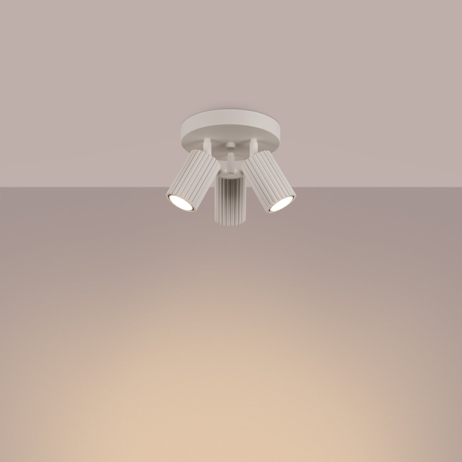 Triple Ribbed Spotlight Cluster - 3 Light GU10 Square Adjustable Ceiling