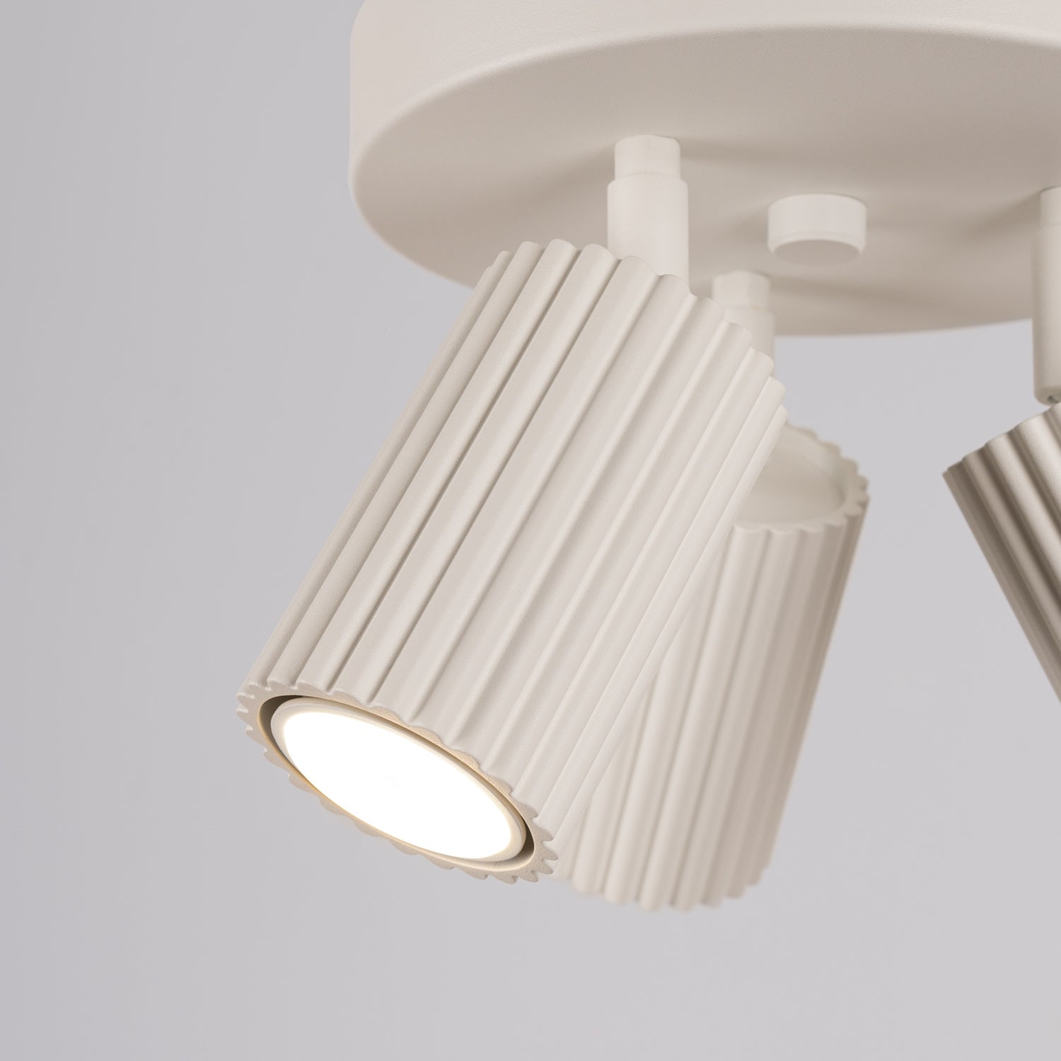 Triple Ribbed Spotlight Cluster - 3 Light GU10 Square Adjustable Ceiling