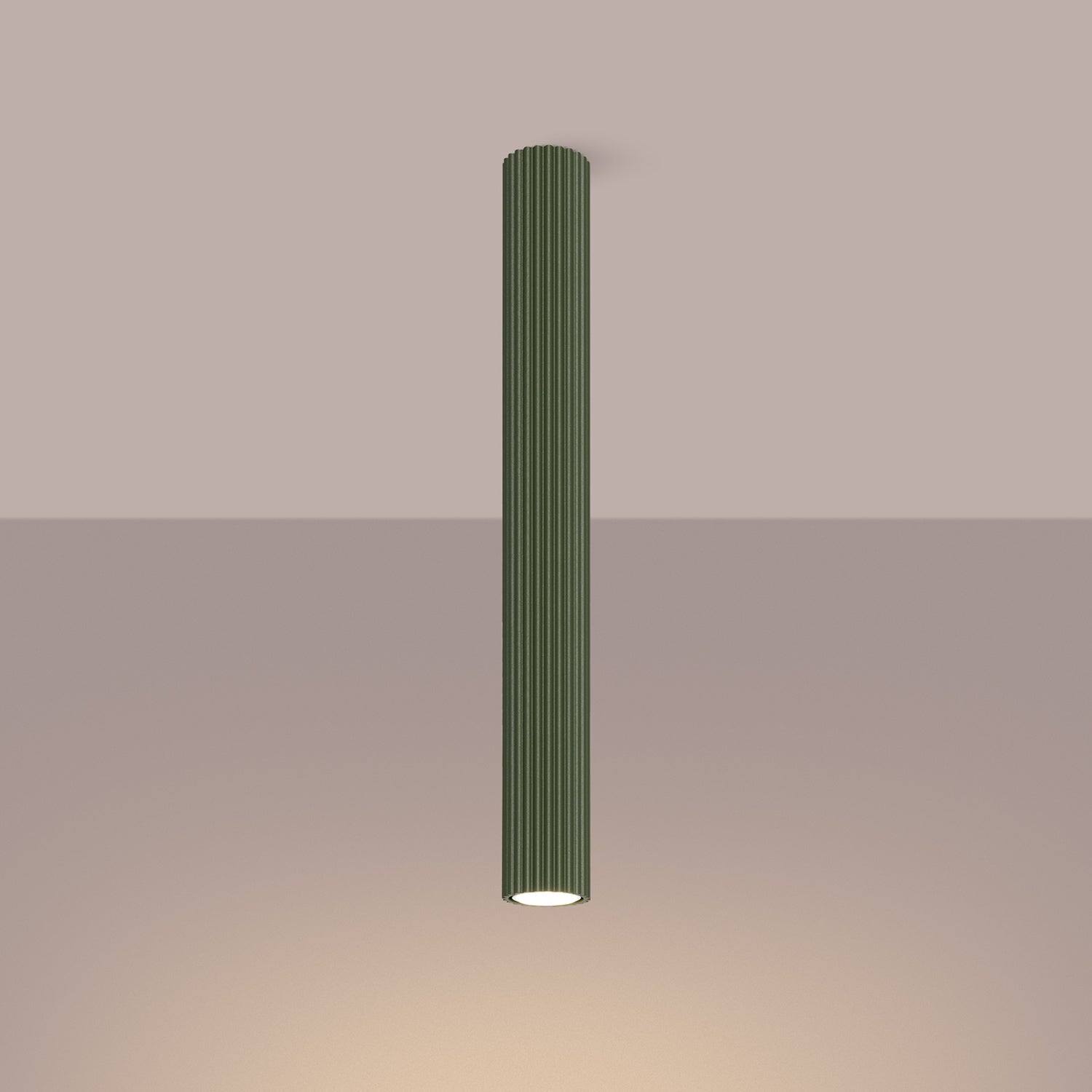 Pillar Ribbed Cylinder Ceiling Light 60cm - GU10 Statement Surface Downlight