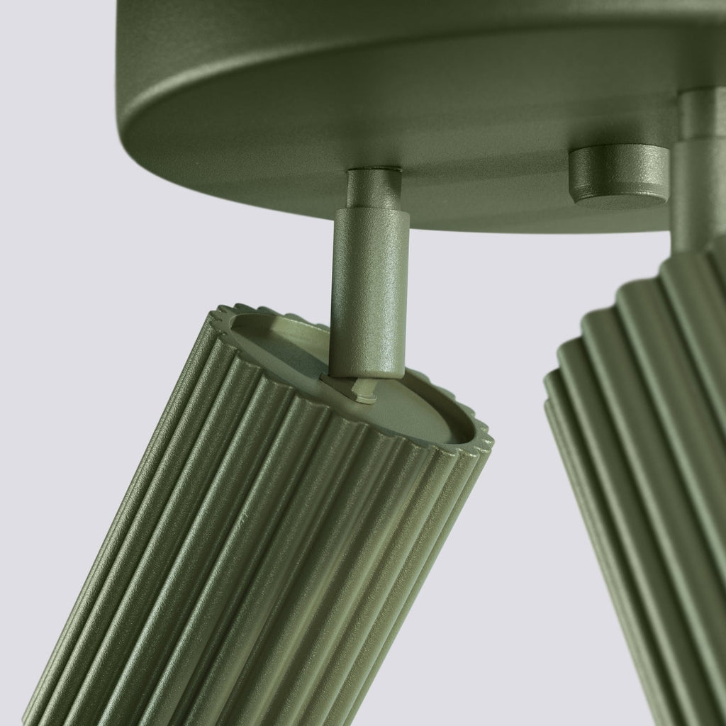 Triple Ribbed Spotlight Cluster - 3 Light GU10 Square Adjustable Ceiling