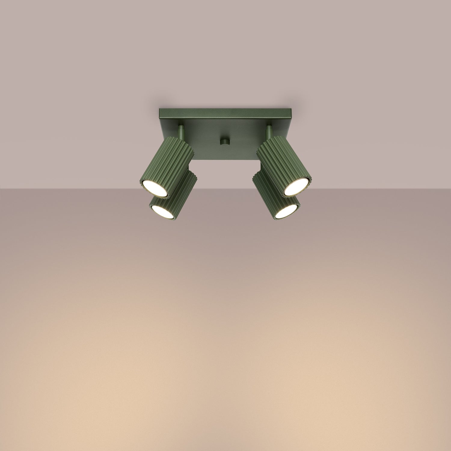 Quad Ribbed Spotlight Cluster - 4 Light GU10 Adjustable Ceiling Living Room