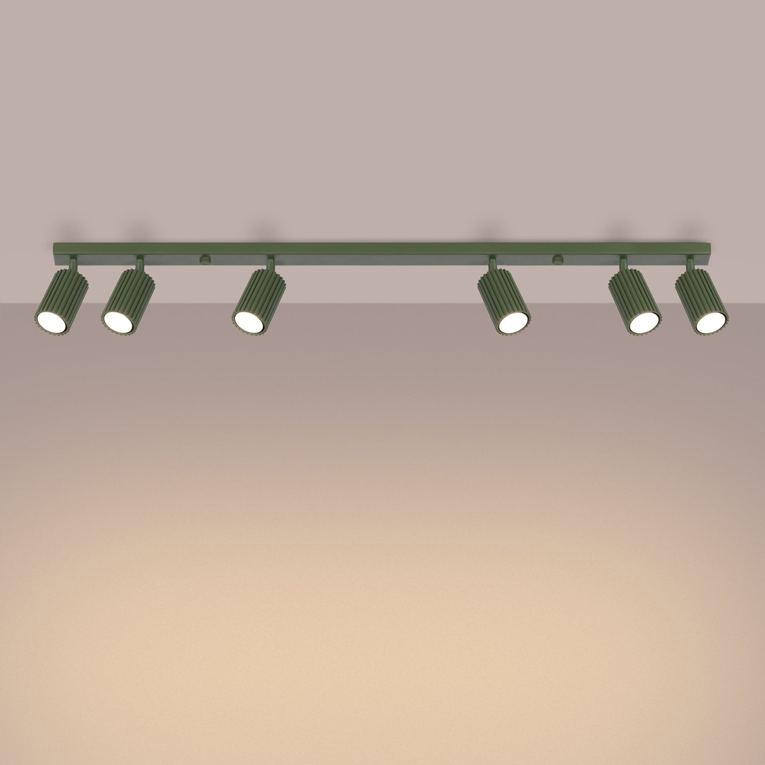 Six Light Ribbed Spotlight Bar - GU10 Linear Track Ceiling Living Room Long