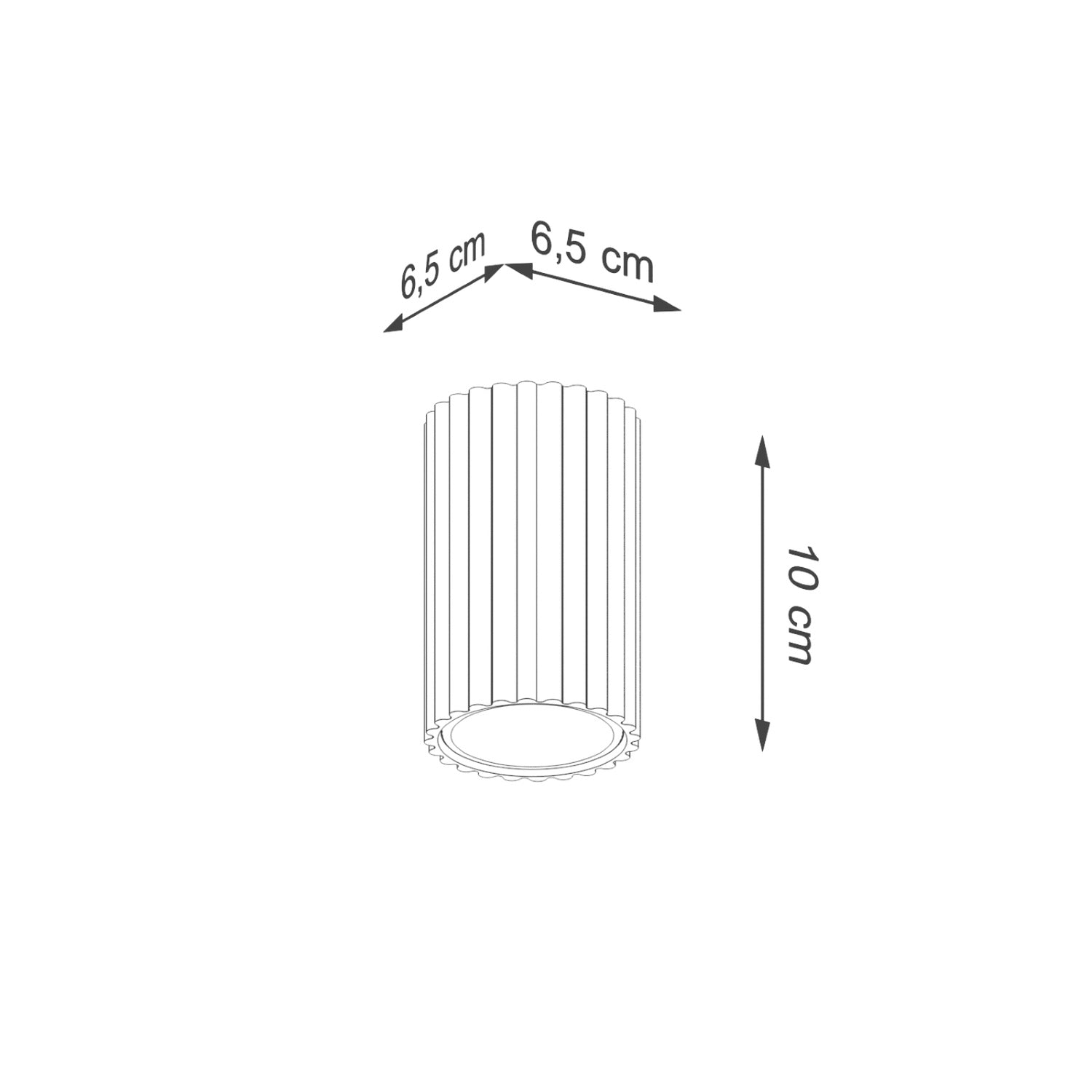 Ribbed Surface Spotlight - GU10 Cylindrical Ceiling Downlight Kitchen Hallway