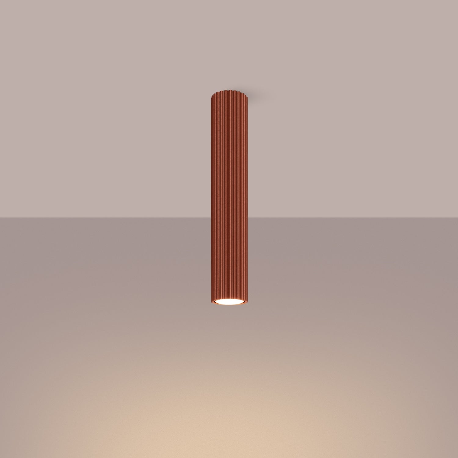 Extra Tall Ribbed Cylinder Ceiling Light - GU10 Surface Spotlight Modern