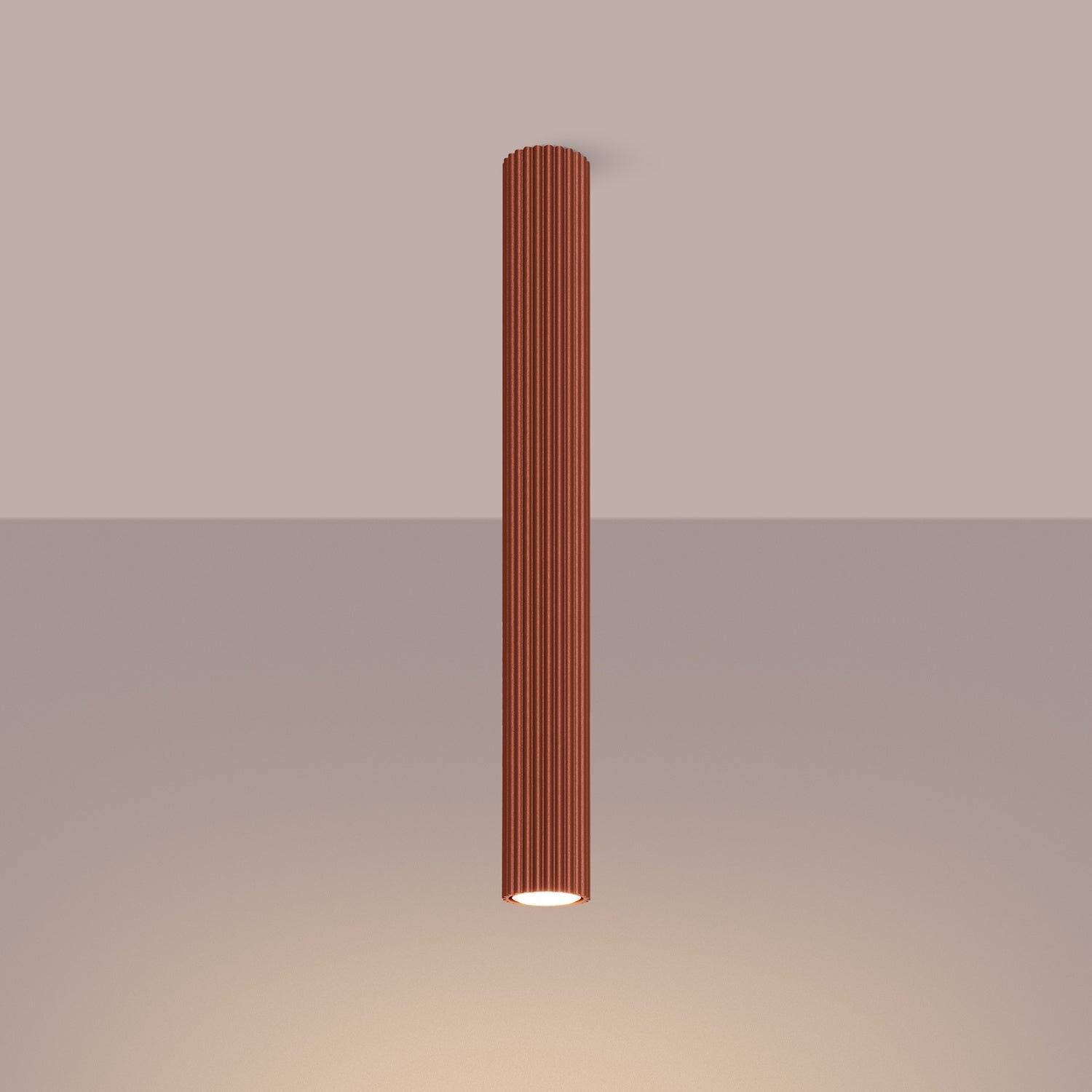 Pillar Ribbed Cylinder Ceiling Light 60cm - GU10 Statement Surface Downlight