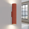 Twin Ribbed Wall Light Up Down - GU10 Cylindrical Bedside Reading Spotlight