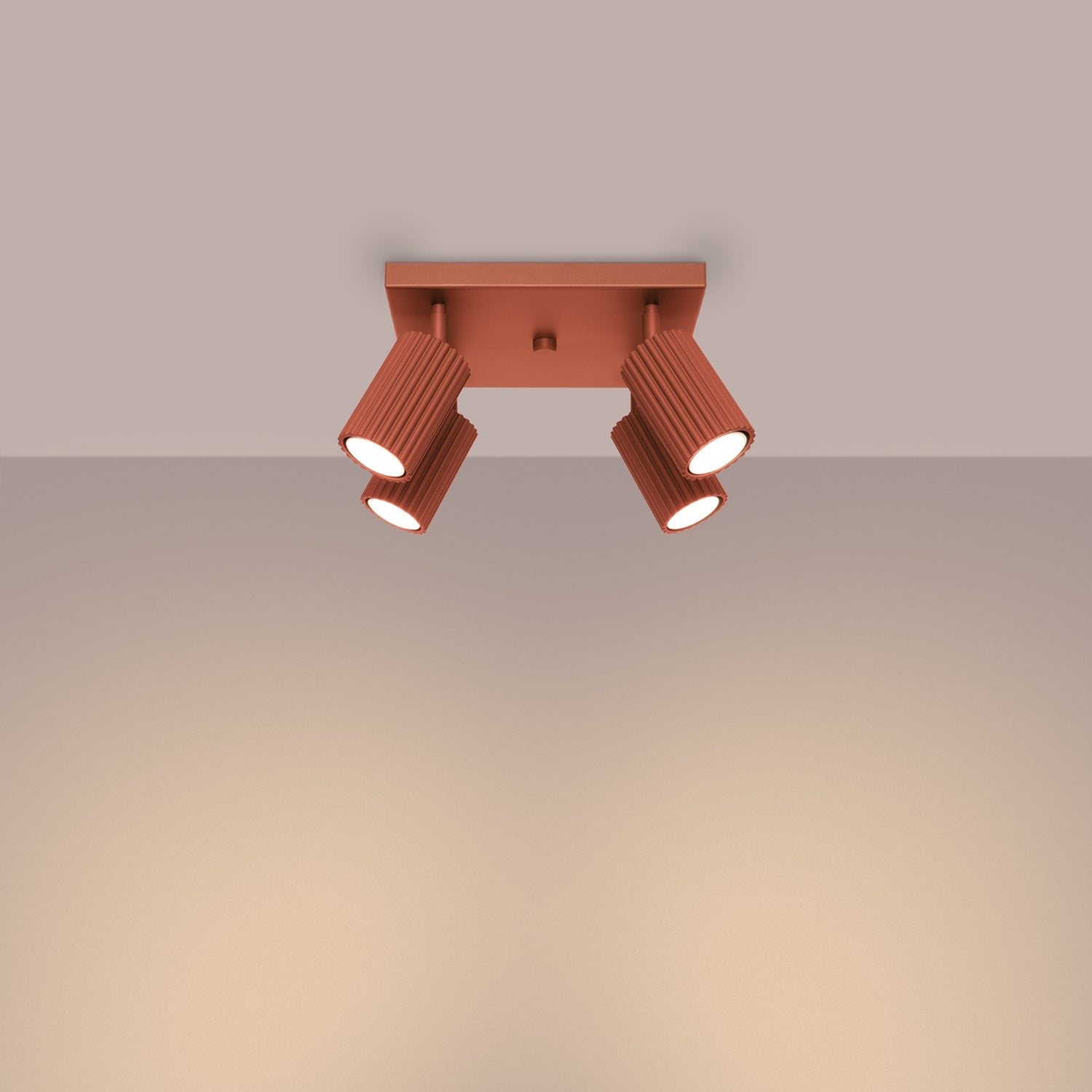 Quad Ribbed Spotlight Cluster - 4 Light GU10 Adjustable Ceiling Living Room