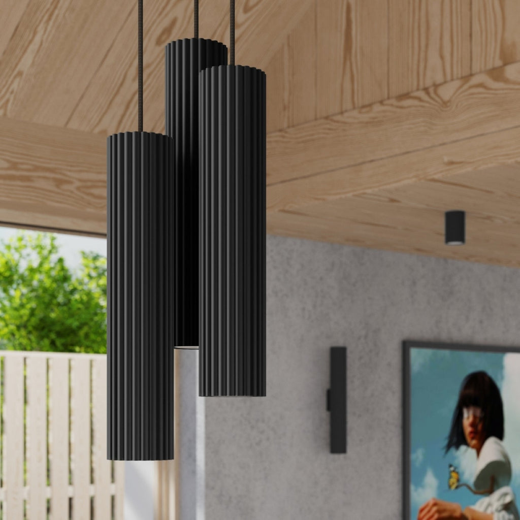Ribbed Up Down Wall Light - GU10 Cylindrical Spotlight Bedroom Bedside