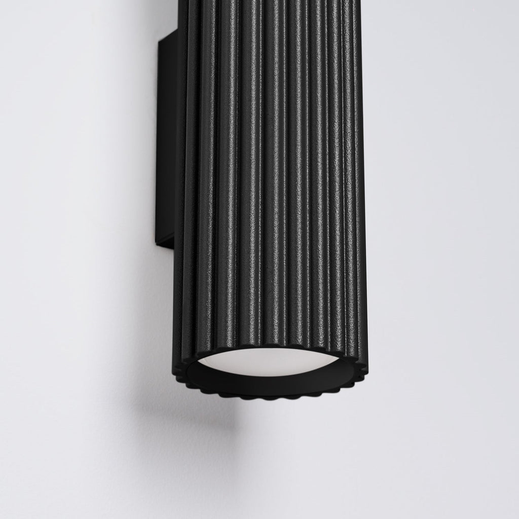 Ribbed Up Down Wall Light - GU10 Cylindrical Spotlight Bedroom Bedside