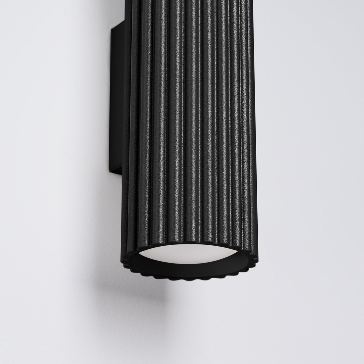 Ribbed Up Down Wall Light - GU10 Cylindrical Spotlight Bedroom Bedside