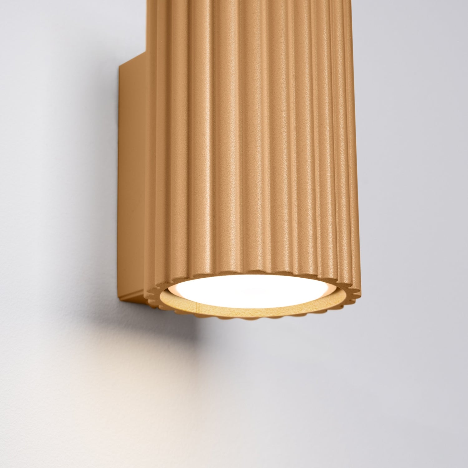 Mini Ribbed Cylinder Wall Light - GU10 Spotlight Hallway Stairwell Sconce