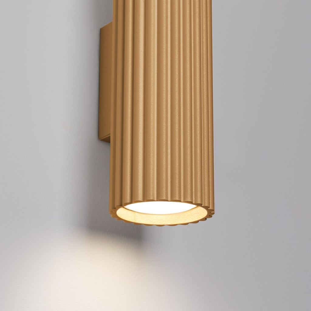 Ribbed Up Down Wall Light - GU10 Cylindrical Spotlight Bedroom Bedside