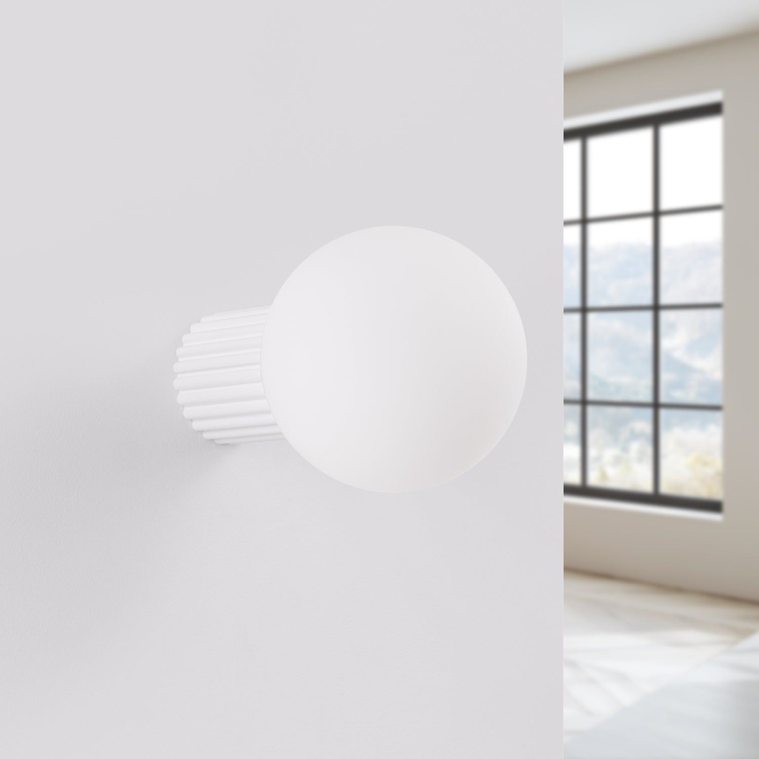 Opal Glass Globe Wall Light IP44 - G9 Bathroom Bedroom Vanity Sconce