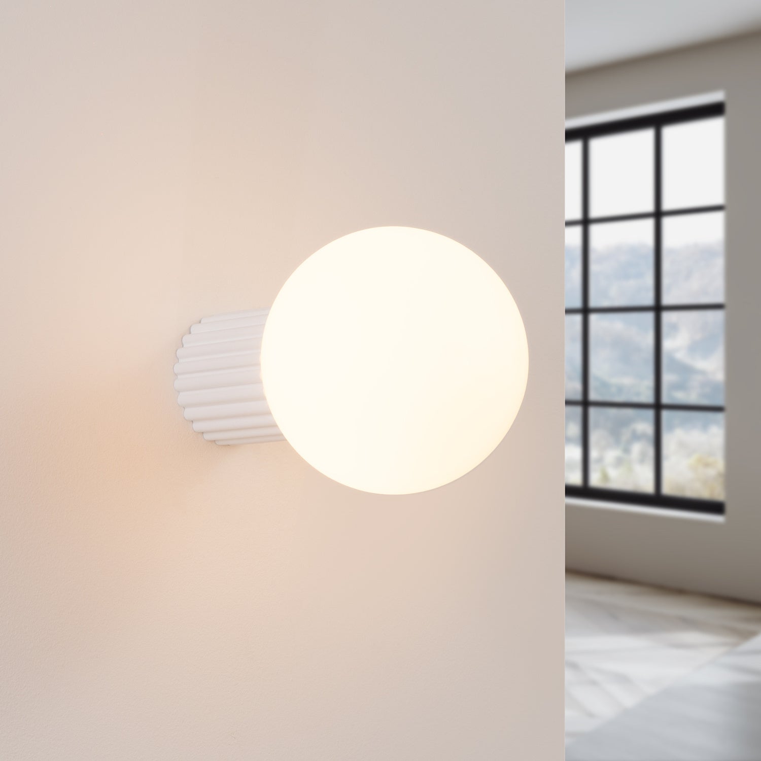 Opal Glass Globe Wall Light IP44 - G9 Bathroom Bedroom Vanity Sconce