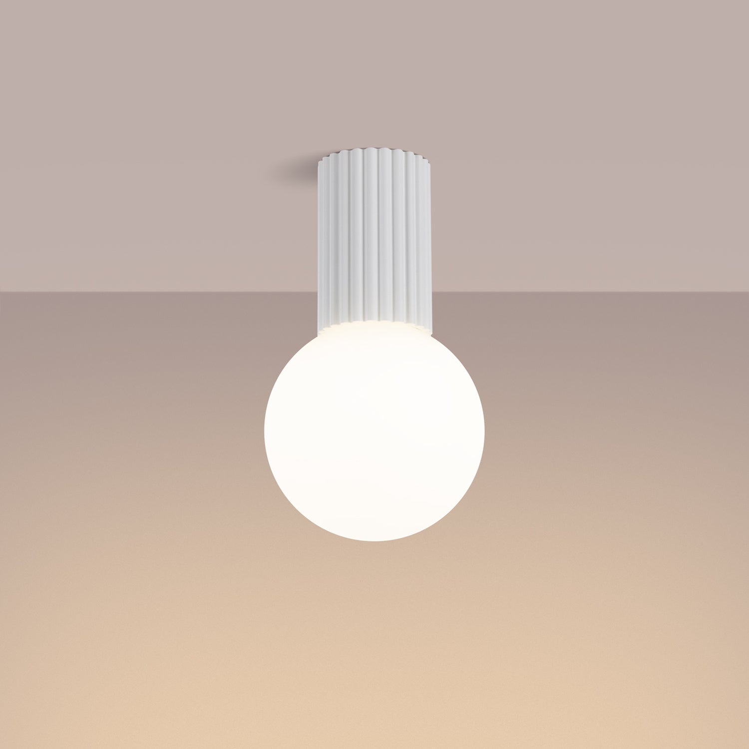Opal Glass Globe Ceiling Light IP44 - G9 Flush Mount Bathroom Hallway
