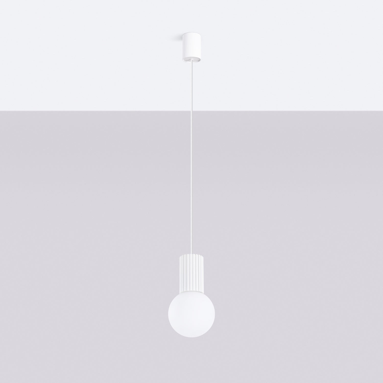 Opal Glass Globe Pendant Light - G9 Hanging Sphere Kitchen Bedside Lamp