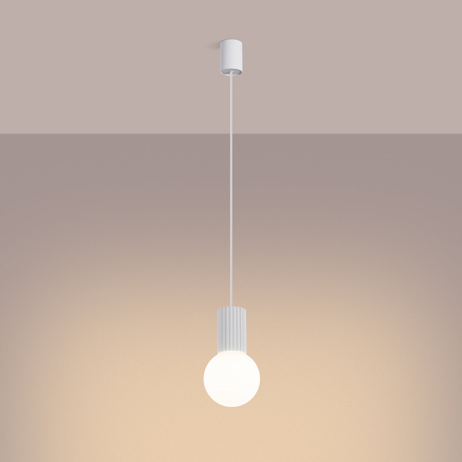 Opal Glass Globe Pendant Light - G9 Hanging Sphere Kitchen Bedside Lamp