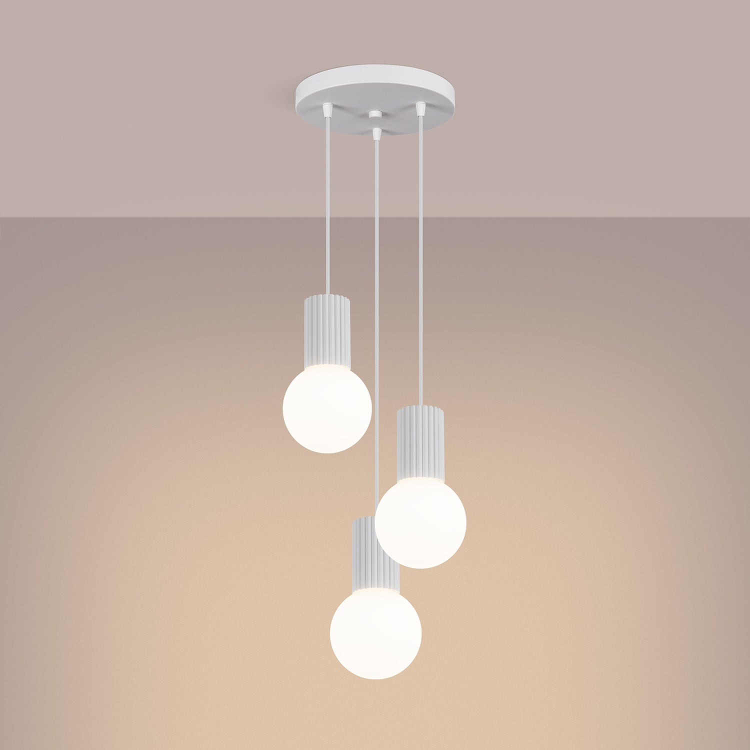 Triple Glass Globe Pendant Cluster - 3 Light G9 Sphere Dining Kitchen Island