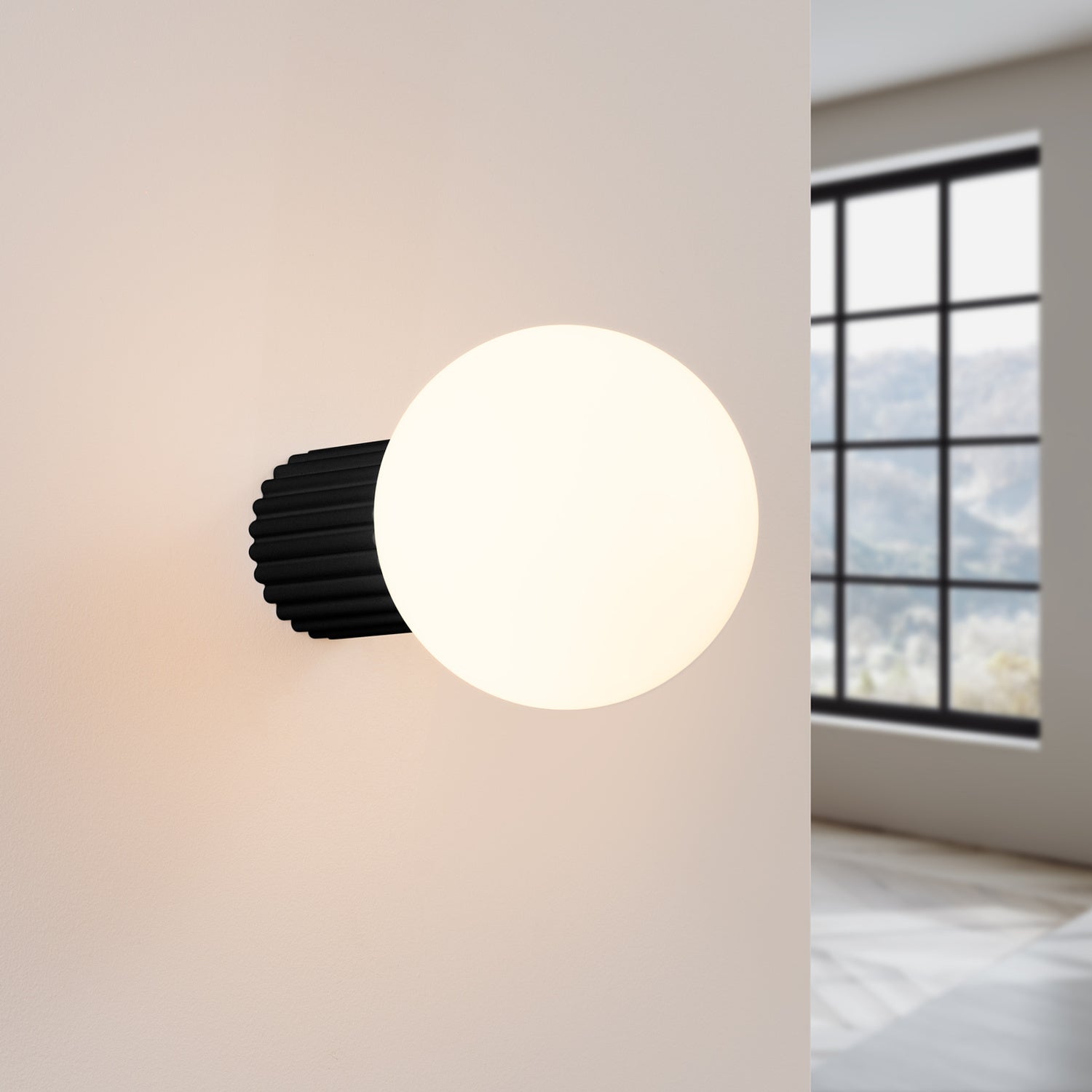 Opal Glass Globe Wall Light IP44 - G9 Bathroom Bedroom Vanity Sconce