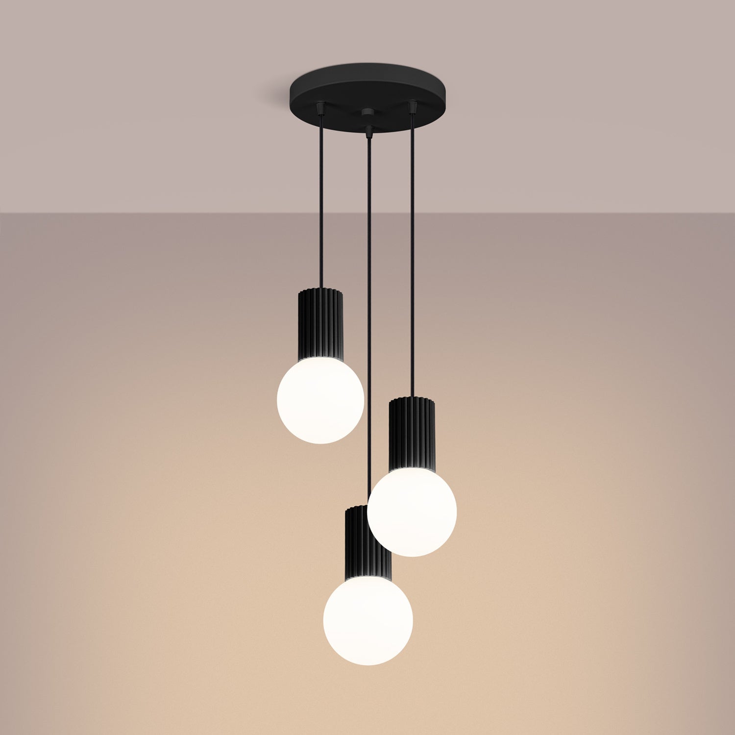 Triple Glass Globe Pendant Cluster - 3 Light G9 Sphere Dining Kitchen Island