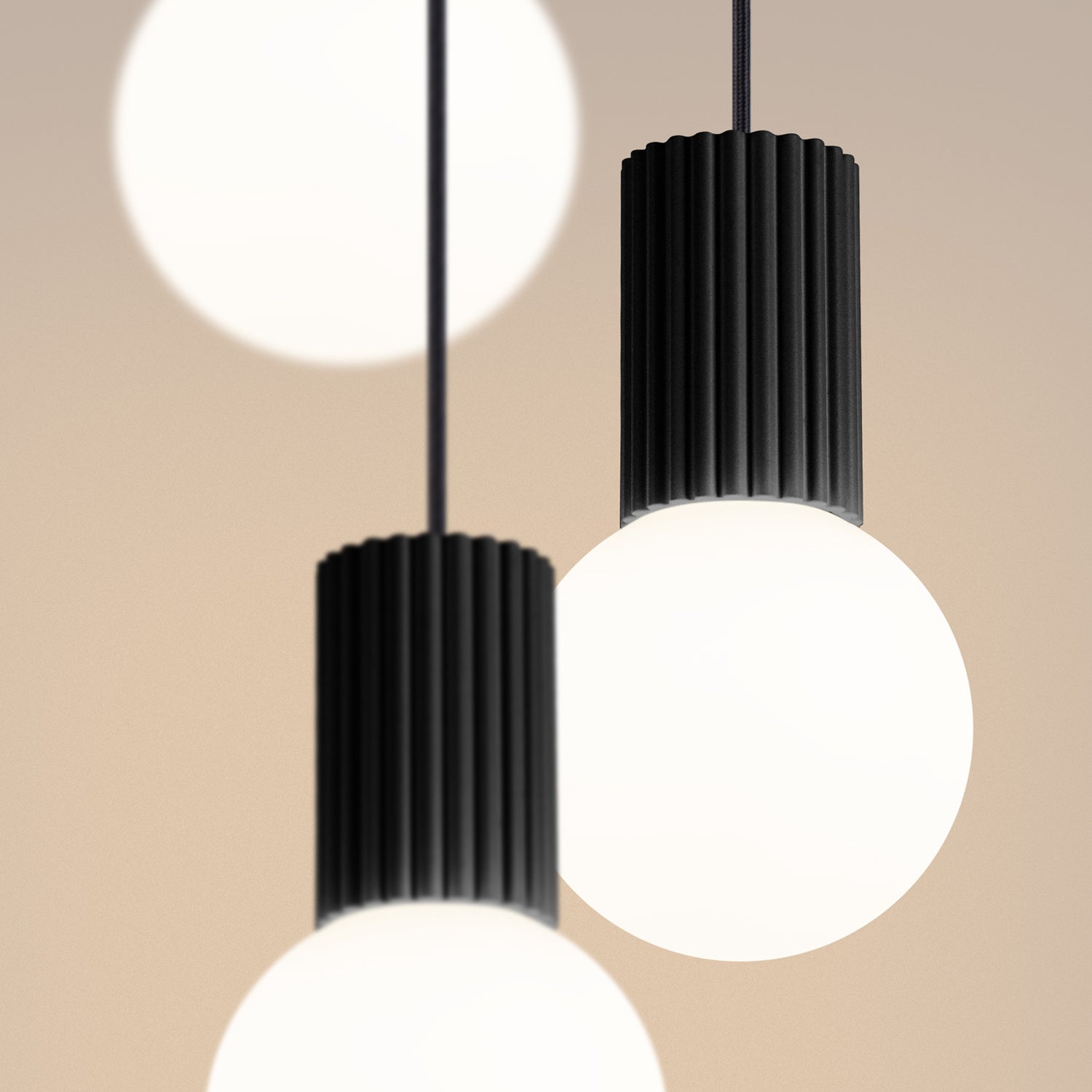 Triple Glass Globe Pendant Cluster - 3 Light G9 Sphere Dining Kitchen Island