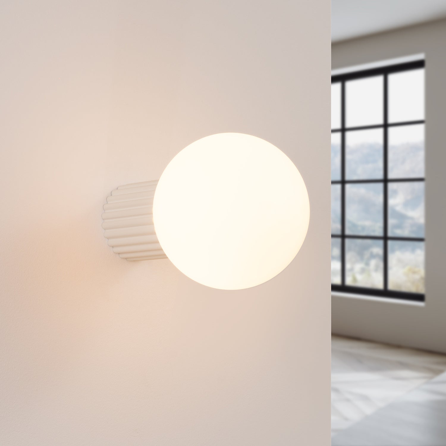 Opal Glass Globe Wall Light IP44 - G9 Bathroom Bedroom Vanity Sconce