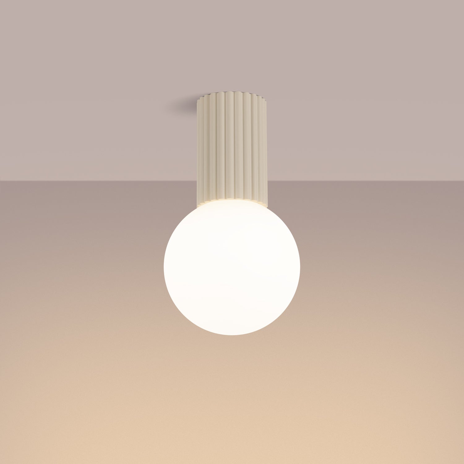 Opal Glass Globe Ceiling Light IP44 - G9 Flush Mount Bathroom Hallway