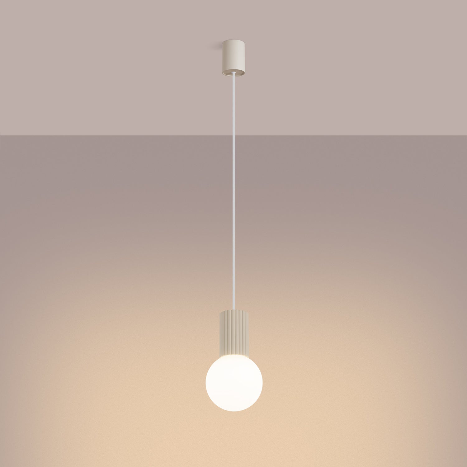 Opal Glass Globe Pendant Light - G9 Hanging Sphere Kitchen Bedside Lamp
