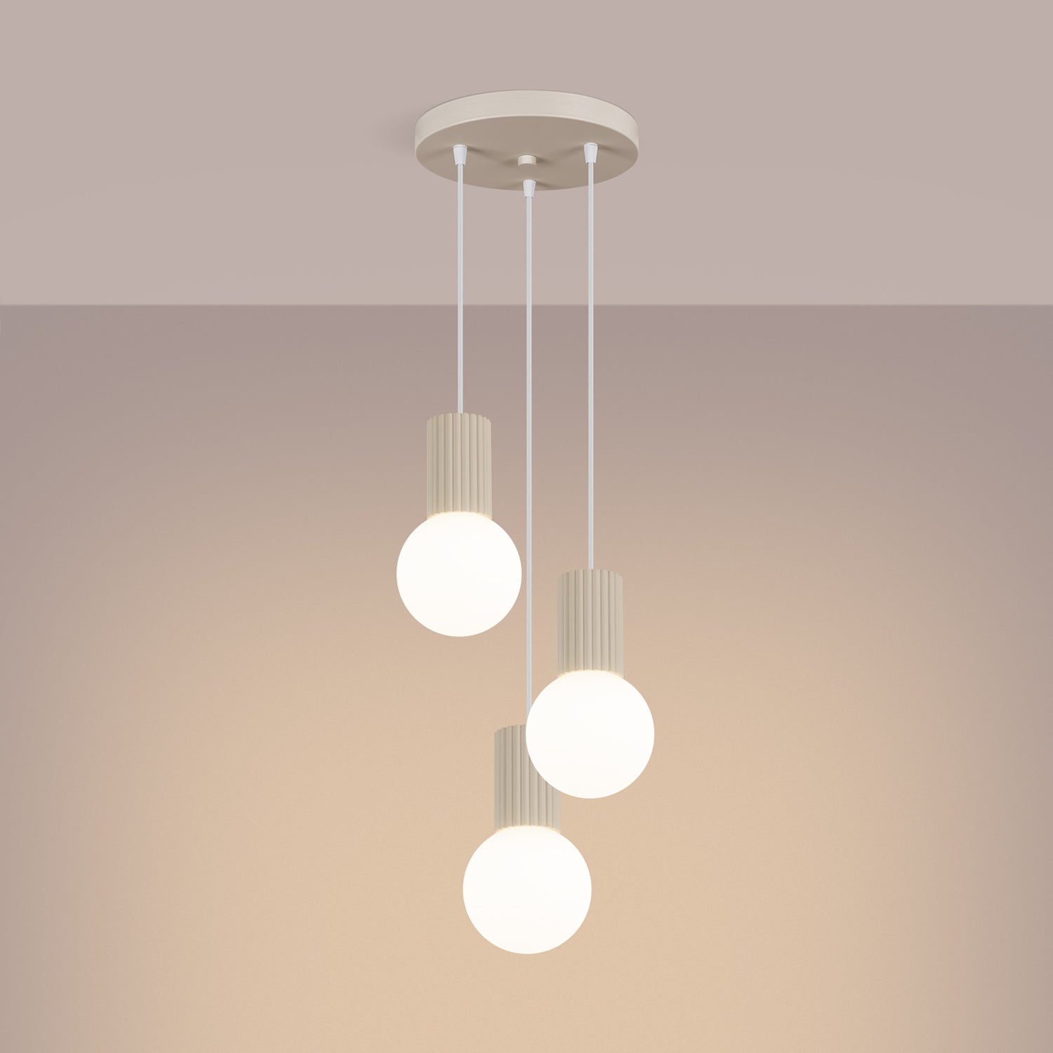 Triple Glass Globe Pendant Cluster - 3 Light G9 Sphere Dining Kitchen Island