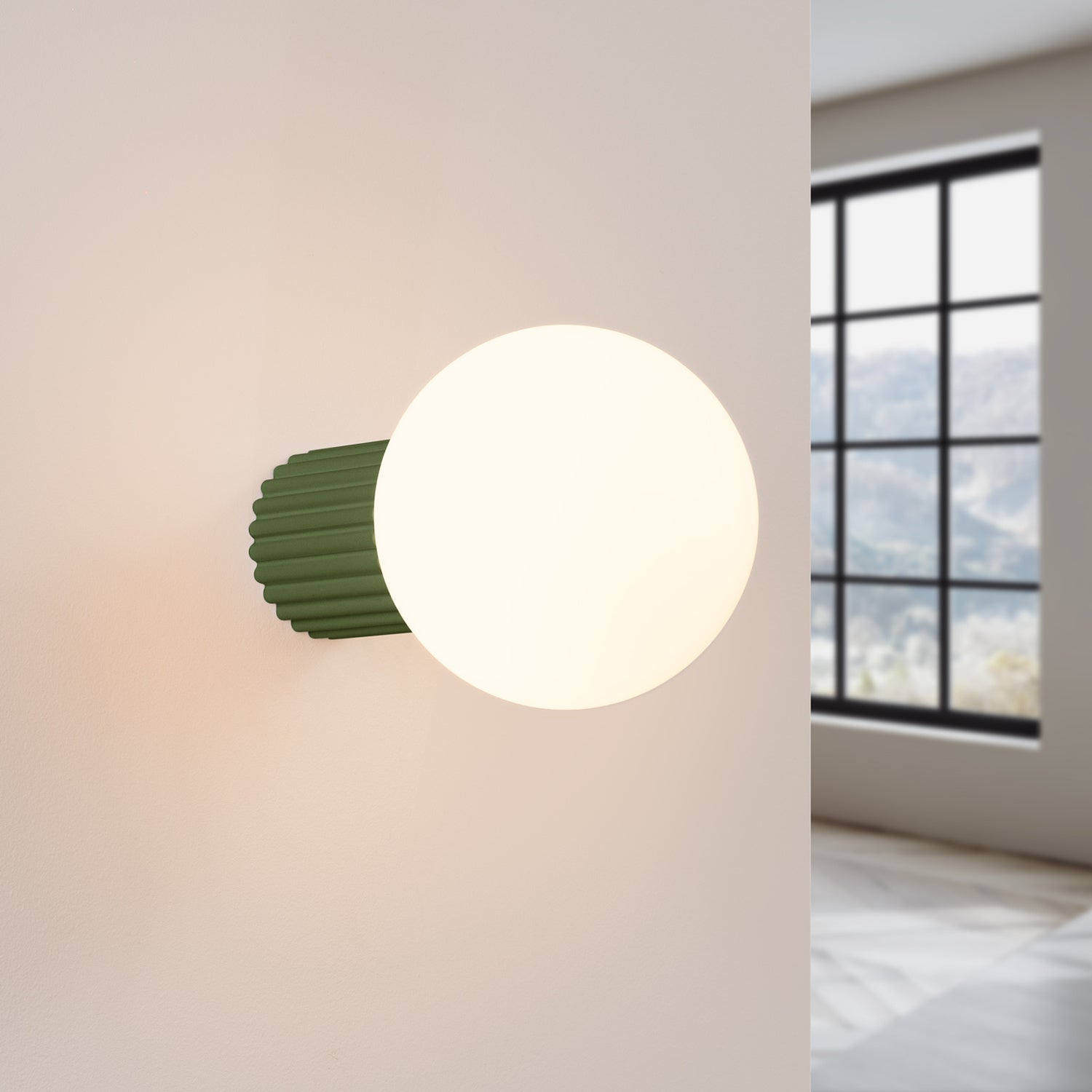 Opal Glass Globe Wall Light IP44 - G9 Bathroom Bedroom Vanity Sconce