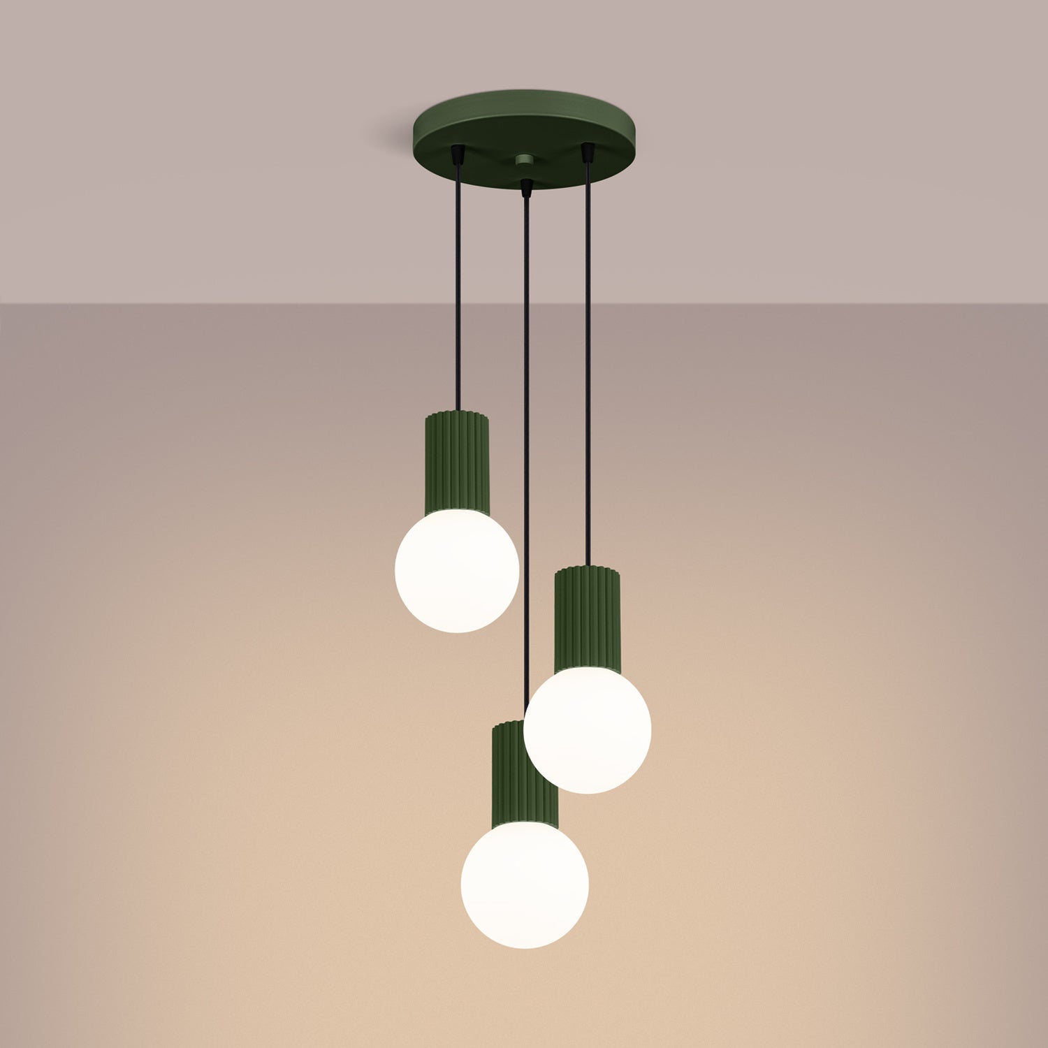 Triple Glass Globe Pendant Cluster - 3 Light G9 Sphere Dining Kitchen Island